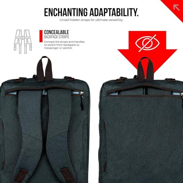 Laptop Bag For Men - Convertible Backpack For Office And Travel (Multi Colour - Oxford Fabric) - Image 3