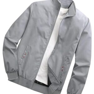 Men's Regular Jacket Fit For Casual Wear || Low-Cut Standing Collar || Full Sleeve | Latest Stylish Jacket For Men ||Regular Fit Zip-Up Casual jacket|| bomber jacket for men(MJ-9015)